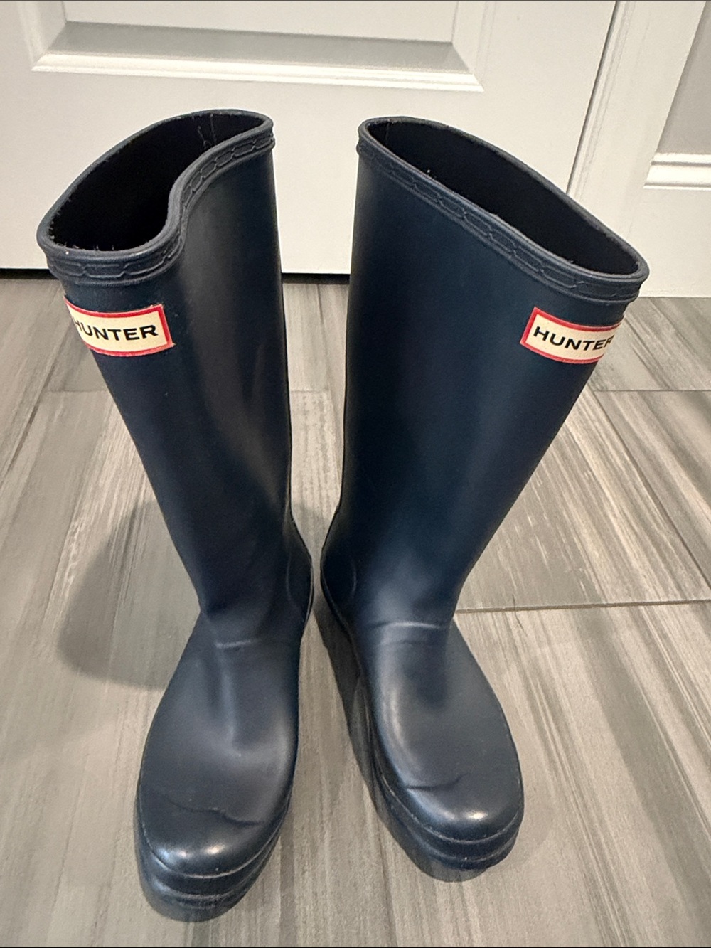 Hunter Kids Navy Tall Rain Boots